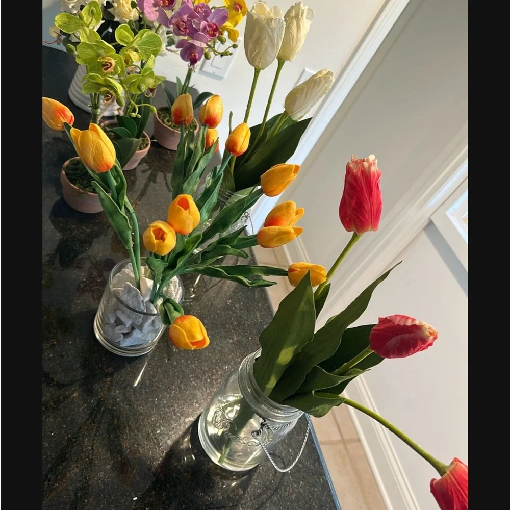 Faux Tulips arrangements
